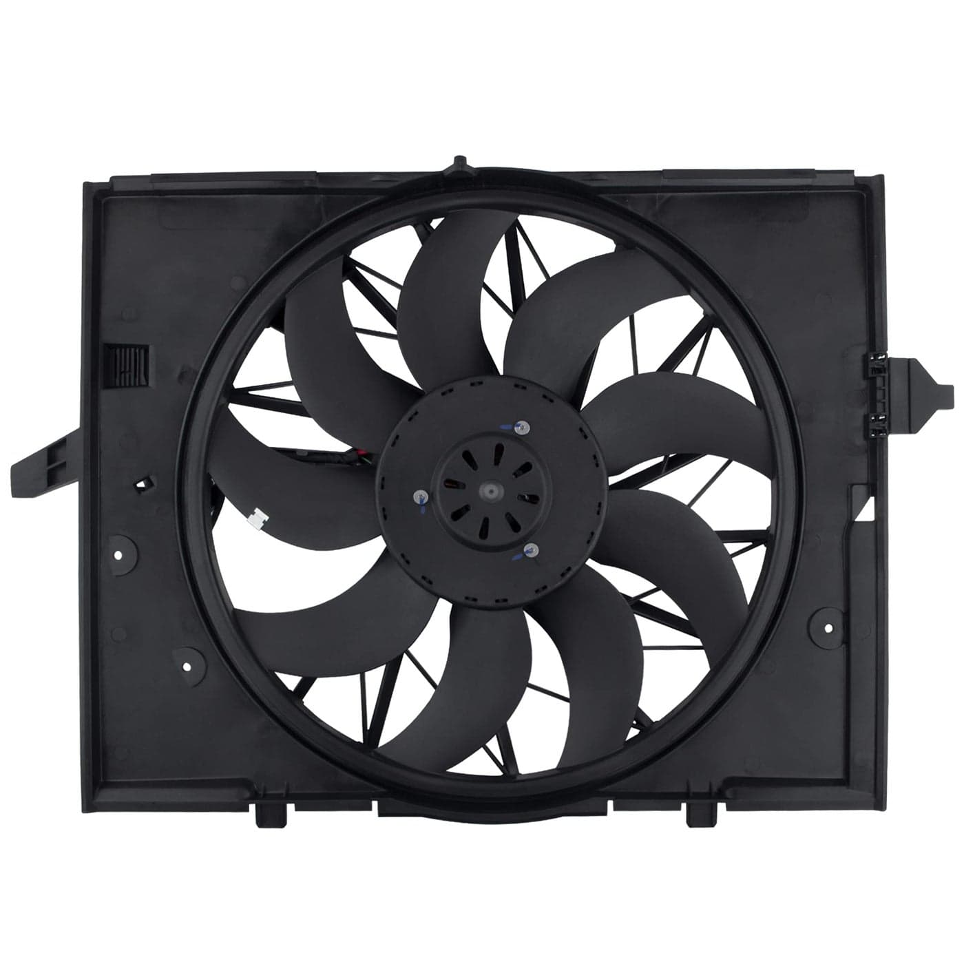 BOXI Engine Cooling Fan Assembly Fits for BMW E60 525 530 545 645 for BMW E65 750 Replace 17427543282 17427514181