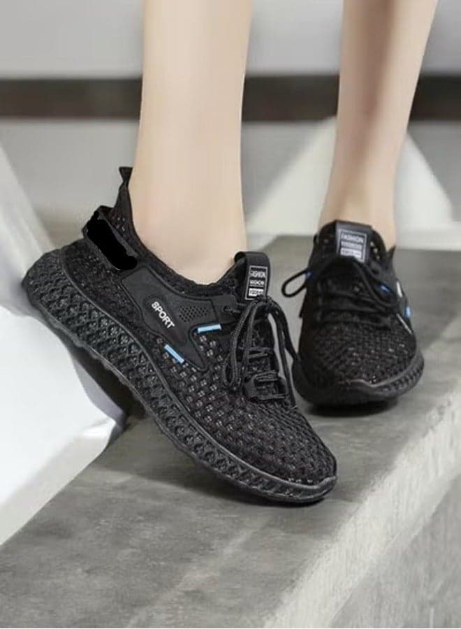 Hollow Mesh Sneakers for Men and Women - Summer Casual Breathable Thin Athletic Shoes with Soft Bottom for Running, Couple Style Flying Woven Sports Shoes