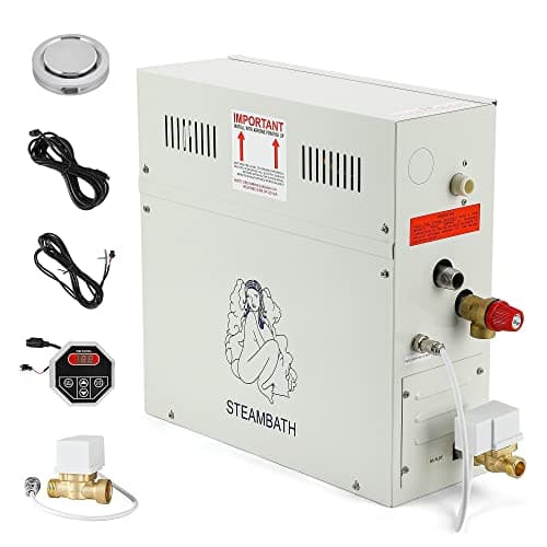 CGOLDENWALL 9KW Luxury Self-draining Steam Generator Shower Sauna Bath Home Steam Bath Spa Generator with waterproof Control and Auto Drain 95-131℉ For suitable space heating 8.5 m³ (300 ft3)