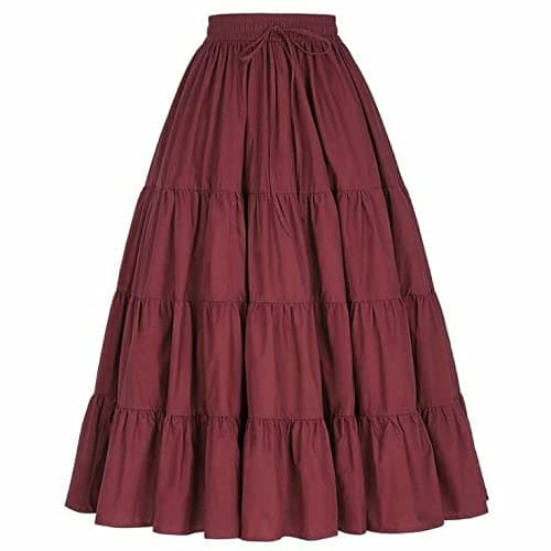 JANAK Girl Crepe Fabric Long Frill Skirt 584 (Maroon) Free Size