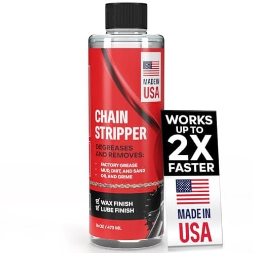 Professional Bike Chain Stripper + Degreaser - 16oz Chain Cleaner & Wax Prep, Works in Minutes, Made in USA, Easy Drip-On Application On Bike, Soak for Deep Clean, Strip + Prep for Bike & Motorcycle