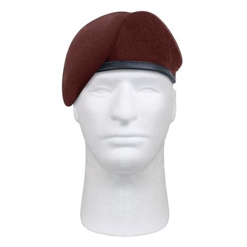 Rothco Pre-Shaved Inspection Ready Beret - Rugged Wool Hat - Ready for Duty, Maroon, 7 1/2