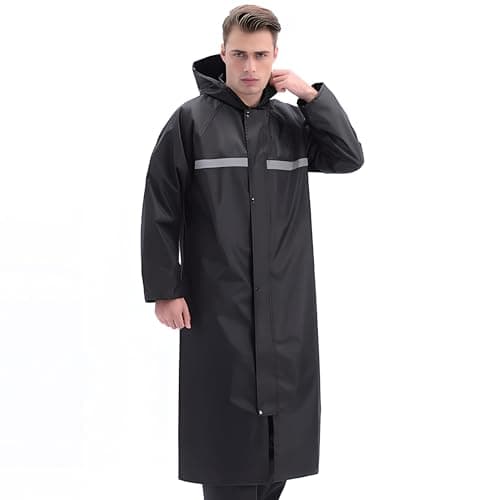 JEVRKAPZ Adults Rain Coats,Reusable Waterproof Long Rain Jacket,Reflective one-piece Raincoat,Waterproof Rain Ponchos with Hoods