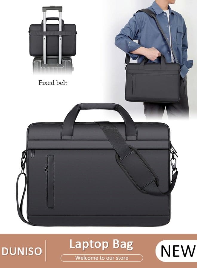 Laptop Carrying Case for 15.6 Inch Laptops Tablets,Laptop Computer and Tablet Shoulder Bag with Pocket, Water Proof Shoulder Messenger Bag with Adjustable and Removable Shoulder Strap, Travel Briefcase with Zipper, Portable Handbag for Office Travel Daily Use