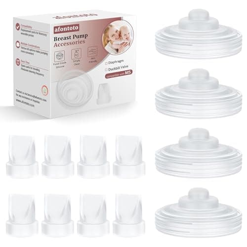 12PCS Mom cozy Breast Pump Replacement Parts, 8Pack Silicone Duckbill Valve & 4Pack Silicone Diaphragm Compatible with Momcozy M5 Wearable Breastpump, M5 Pump Parts Breastfeeding Essential Accessories
