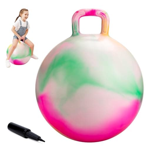 ZOOJOY Hopper Ball for Kids 18 Inch Bouncy Ball with Handle Clouds Girl Toys for Indoor Outdoor Active Play Hopping Ball Easter Basket Stuffers Girls Boys Gifts for 3 4 5 6 7 8 Yr Old Balance Toys