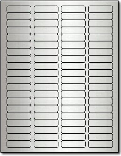 Silver Foil Return Address 1/2" x 1 3/4" Labels for Laser Printers - 800 Labels