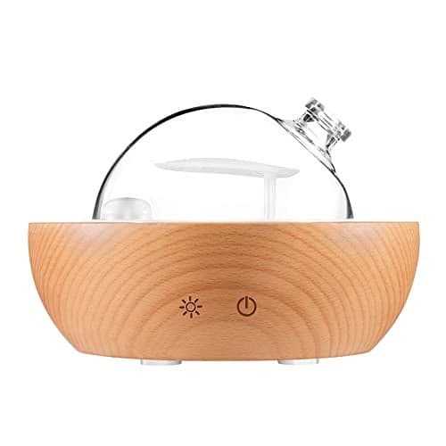 Kakoda Glass Essential Oil Diffuser,Real Wood Base,The 2025 Upgrade Aromatherapy Diffuser,Aroma Diffuse Humidifier,LED Light in 7 Colors,Suitable for Home Office Bedroom(Non-Glass Reservoir)