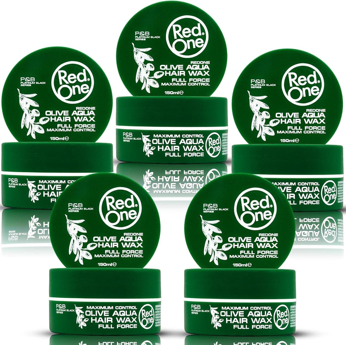 RedOne Hair Styling Hair Wax Olive 5 x 150 ml Full Force Strong Hold Maximum Control Olive Oil Infused Texturizing Matte Finish Men Women Hair Wax Professional Salon Quality 5 PCS