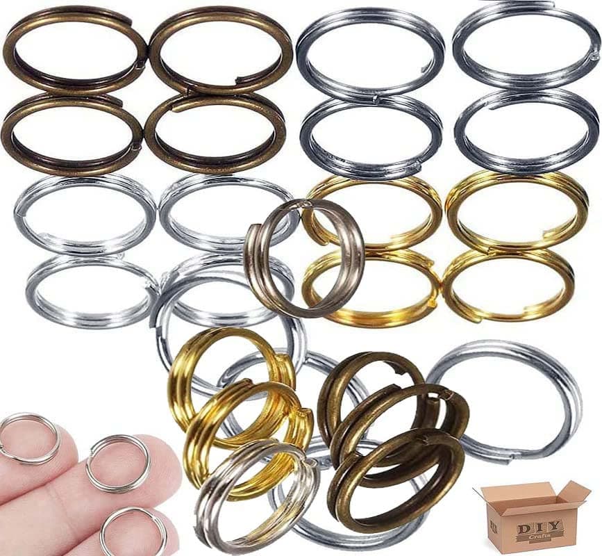 DIY Crafts 25 Pcs, 4-15mm Mix Colour Sizes, 4-15mm Mix Sizes Jump Ring Connector 4 Style Fashion Split Double Loops Open Key Chains Small Split Jump (25 Pcs, 4-15mm Mix Colour Sizes)