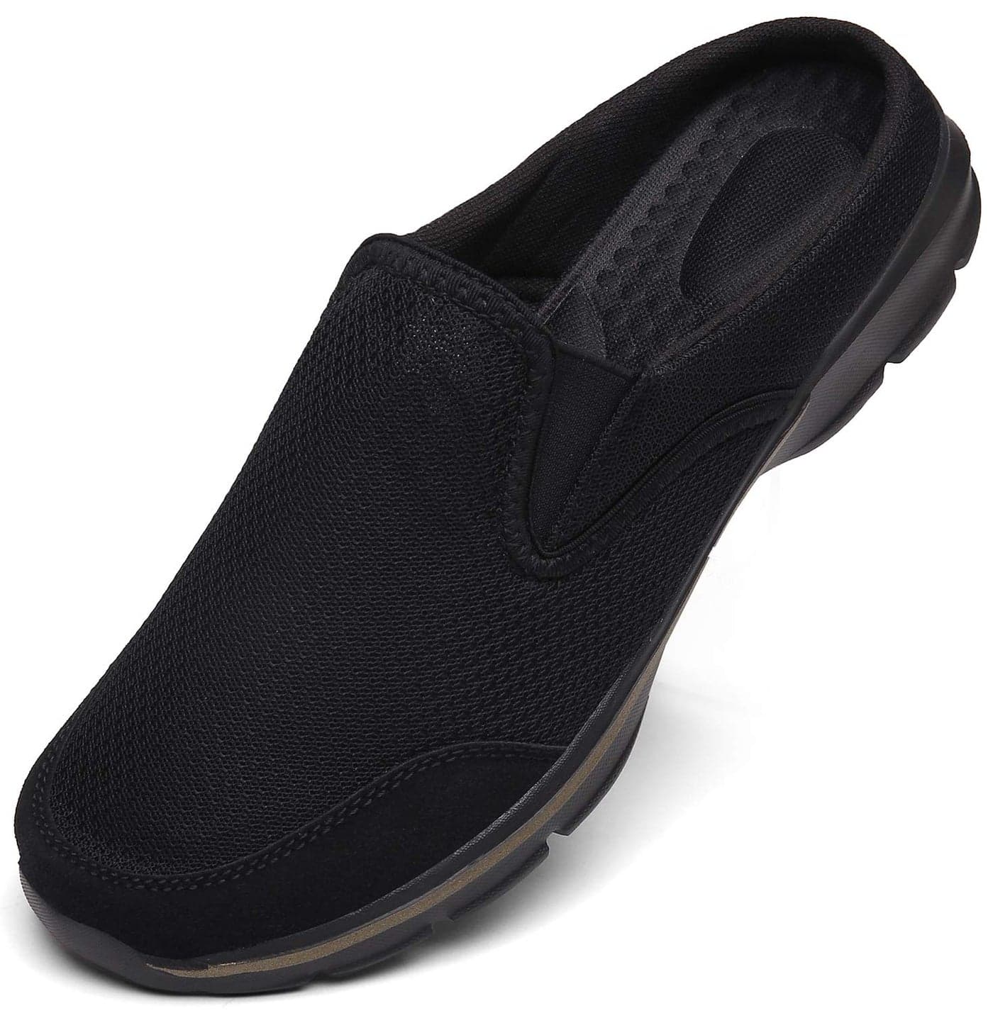 INMINPIN Unisex Slippers Casual Clog House Shoes Comfort Slip-On Walking Mules with Indoor Outdoor Anti-Skid Sole for Men and Women, All Black, 10 Women/8.5 Men