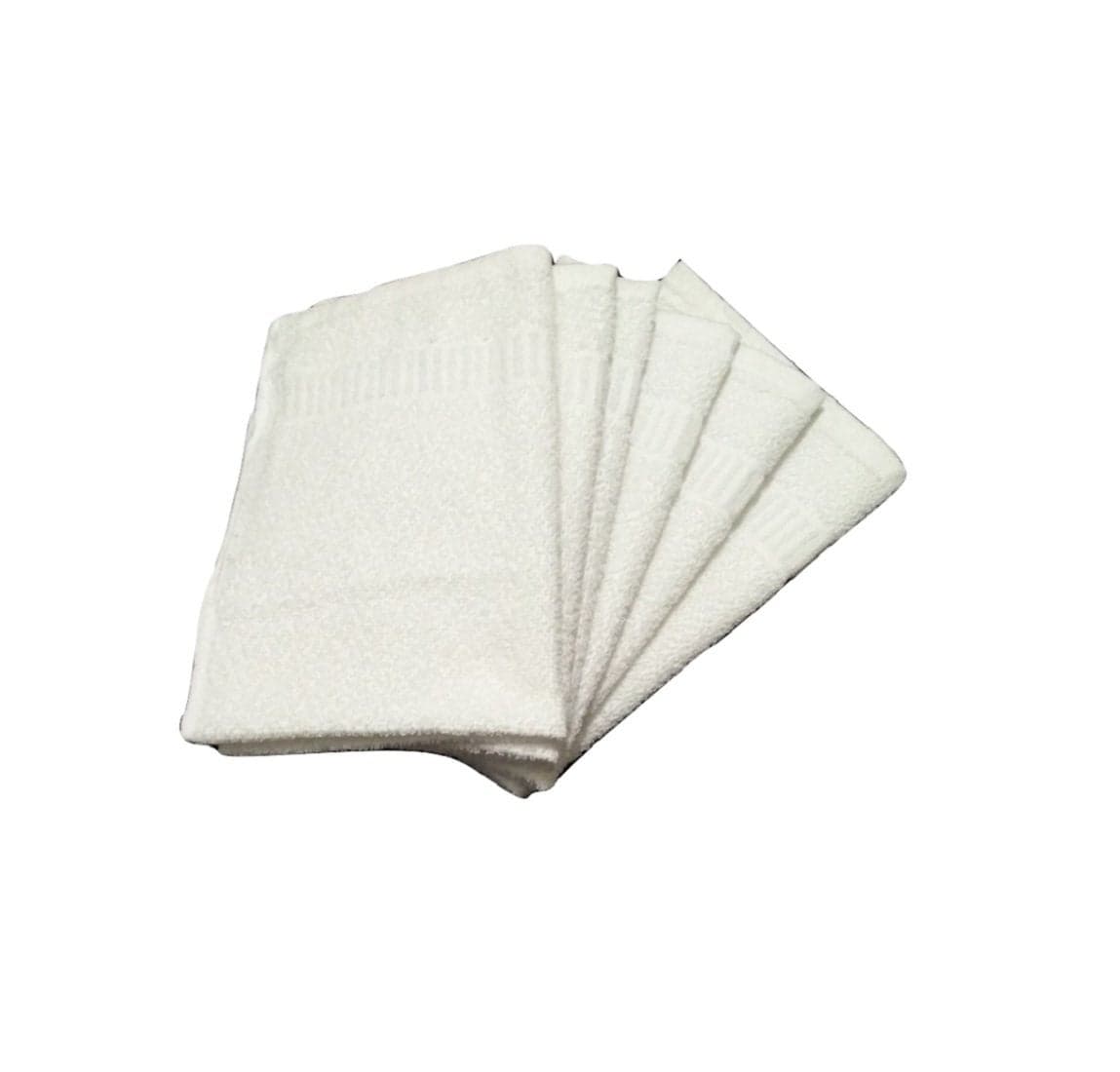 Cotton Colors Plain Design Hand Towels (Medium, White, Pack of 6)_D79