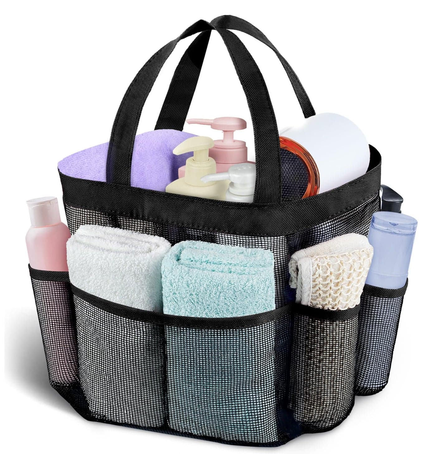Attmu Mesh Shower Caddy Portable Quick Dry Hanging Shower Tote Bag for College Dorm Room Essentials Large Capacity Shower Caddy Dorm for Bathroom Gym Swimming