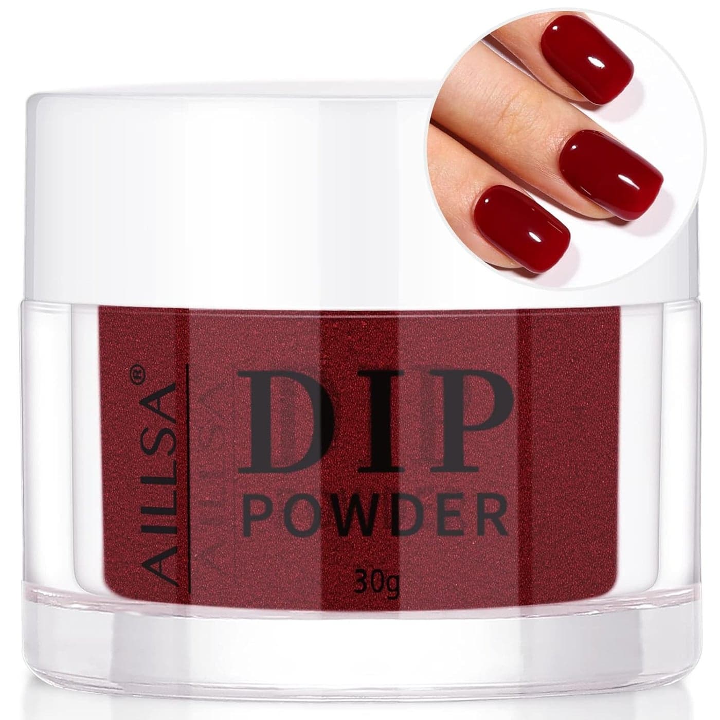 AILLSA Dip Powder Wine Red for Valentines Day Red Dip Powder Nail 1 Oz Burgundy Nail Dipping Powder French Nail Art for Starter Manicure Salon DIY at Home Fall Winter Dip Powder Colors for Women