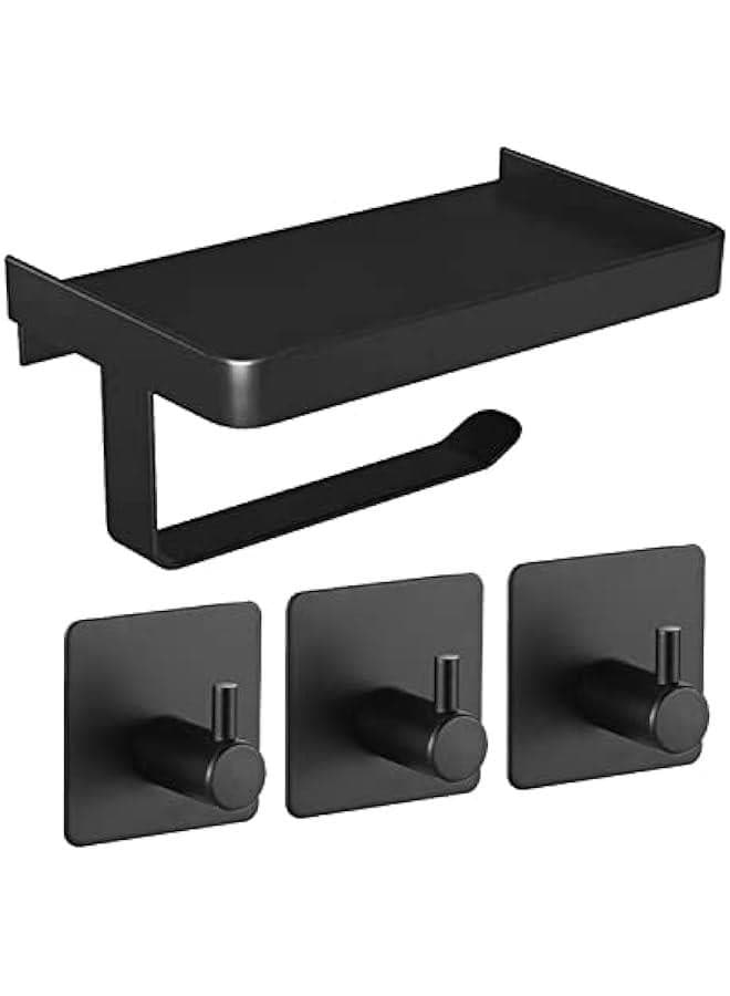 Wall Mounted Toilet Paper Holder Made of 304 Stainless Steel for Bathroom Kitchen and Washroom Options for Self Adhesive or Screwed Installation