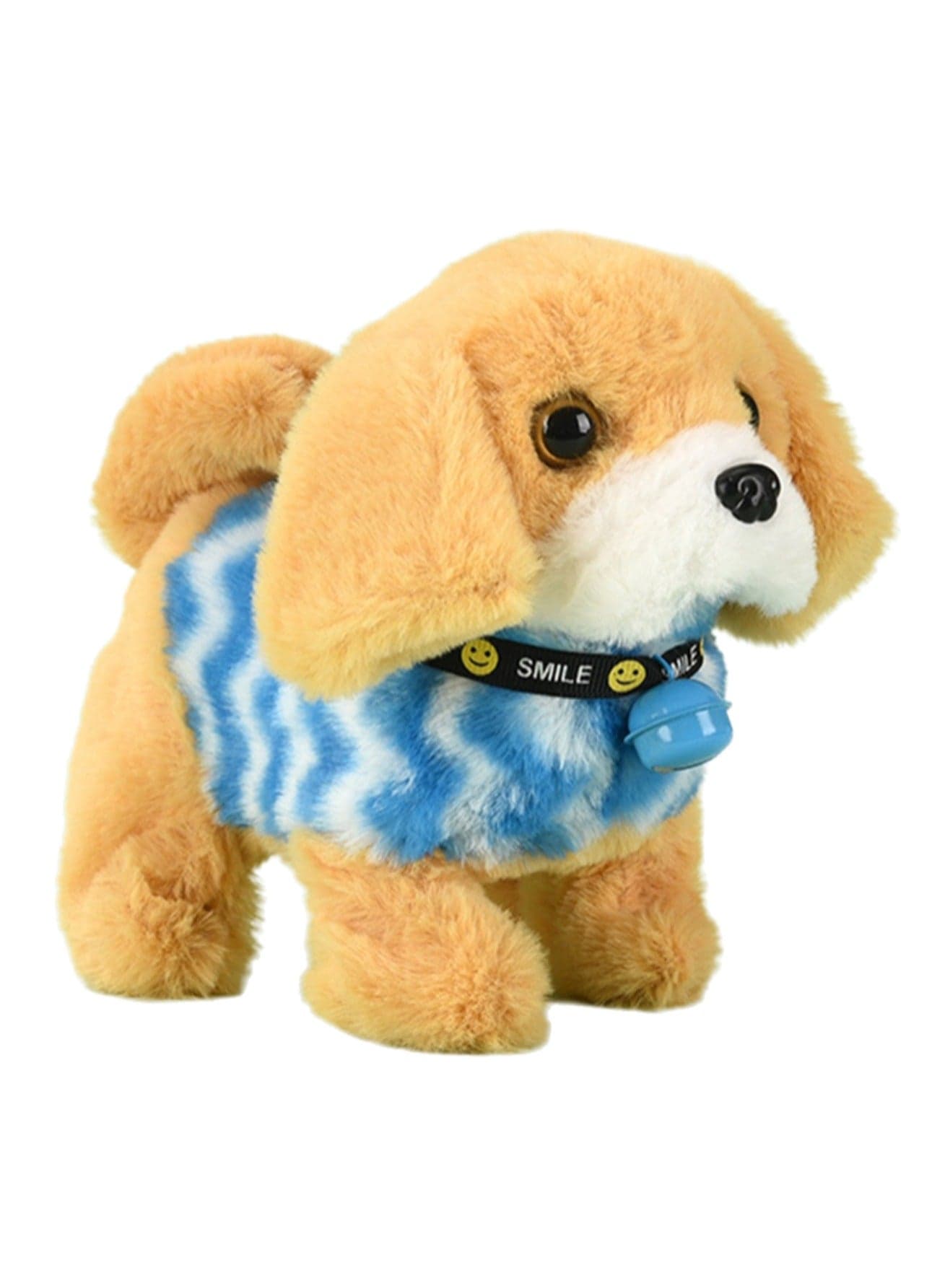 Yellow Vest Dog Robot Electronic Plush Stuffed Interactive Animal Touch Control Electronic Pet Can Walk And Bark, Wag Its Tail, Toy Suitable For Children And Babies