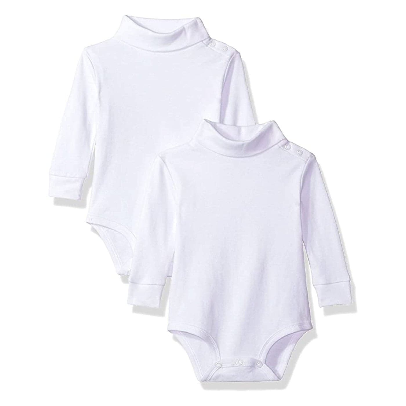 Spasilk Baby Boys Newborn Long Sleeve Turtleneck Bodysuits 2 pack 624 Months White Bodysuits