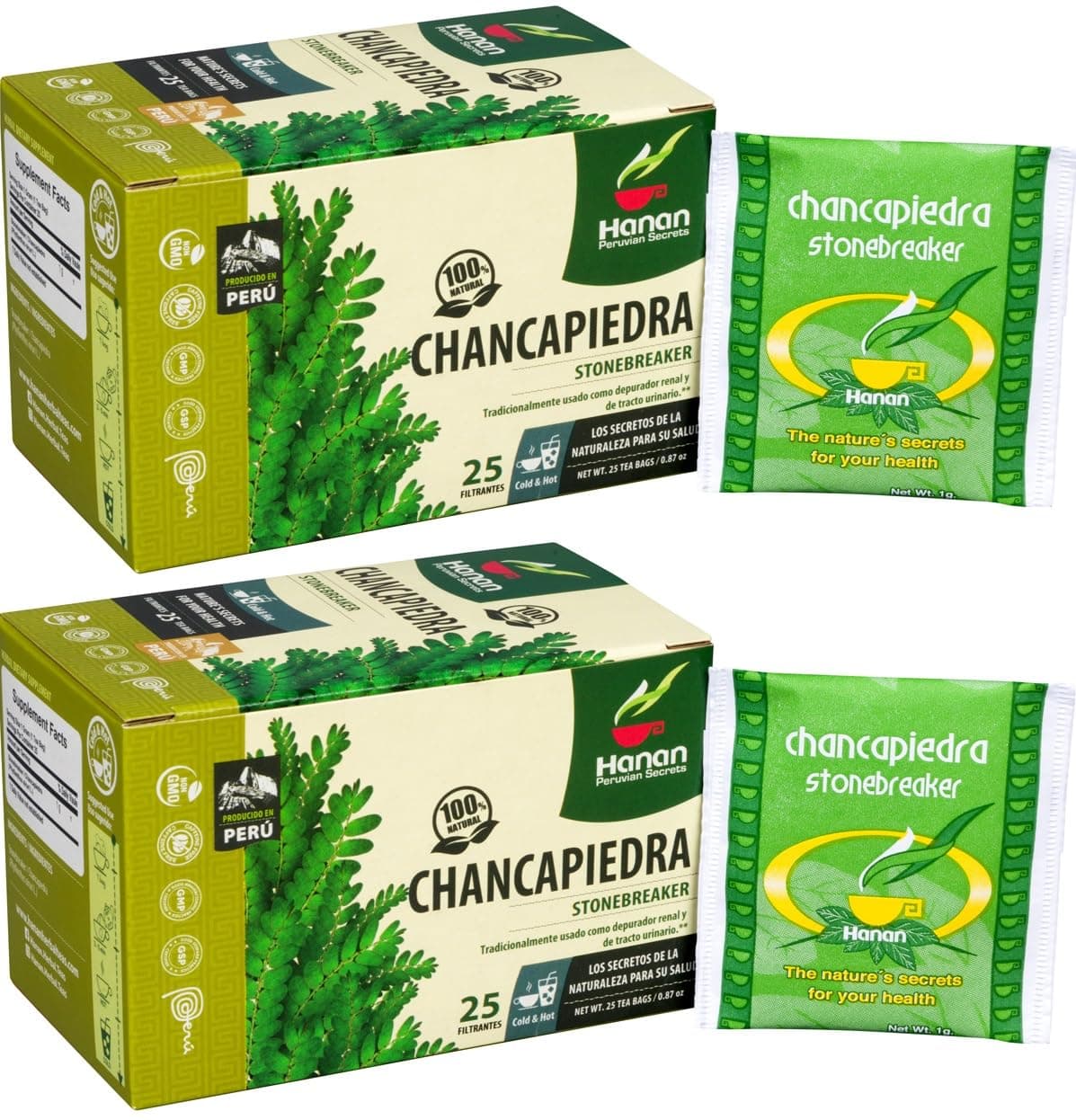 Hanan Chanca Piedra Tea - 50 Teabags of Chanca Piedra Stone Breaker Tea Leaves Wild-Grown in Peru