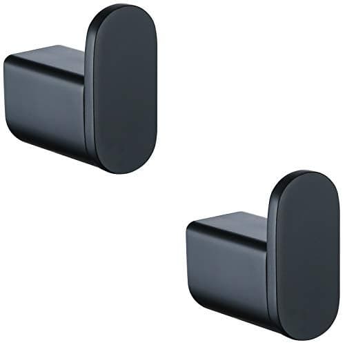 RANDOM Towel Hooks for Bathroom Wall Mounted Hand Towel Holder Matte Black Coat Hooks Heavy Duty Wall Hook for Kitchen Stainless Steel Robe Hook 2 Pack