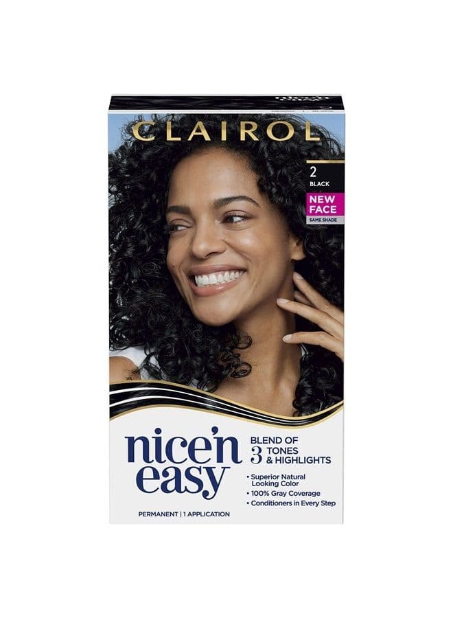Nice'n Easy Permanent Hair Color, 2 Black