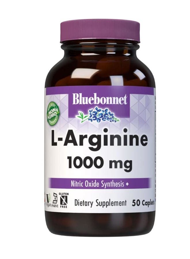 Bluebonnet L-Arginine 1000mg Vitamin Capsules, 50 Count