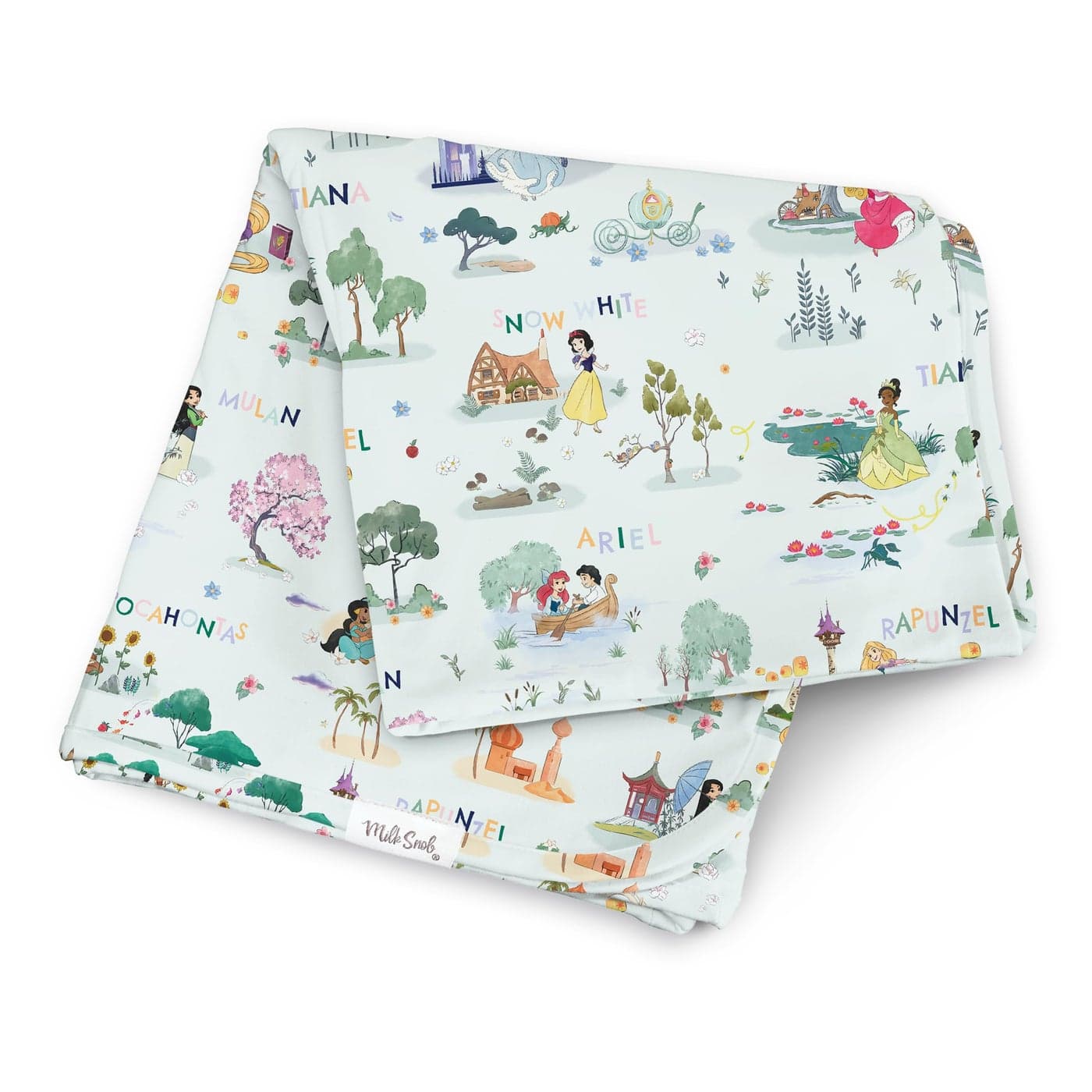 Milk Snob Disney Enchanted Kingdoms Baby Girl Swaddle Blanket Soft Receiving Security Bed and Play Blanket Toddler and Infant Baby Bedding Registry and Shower Gifts Newborn Essentials 35x35
