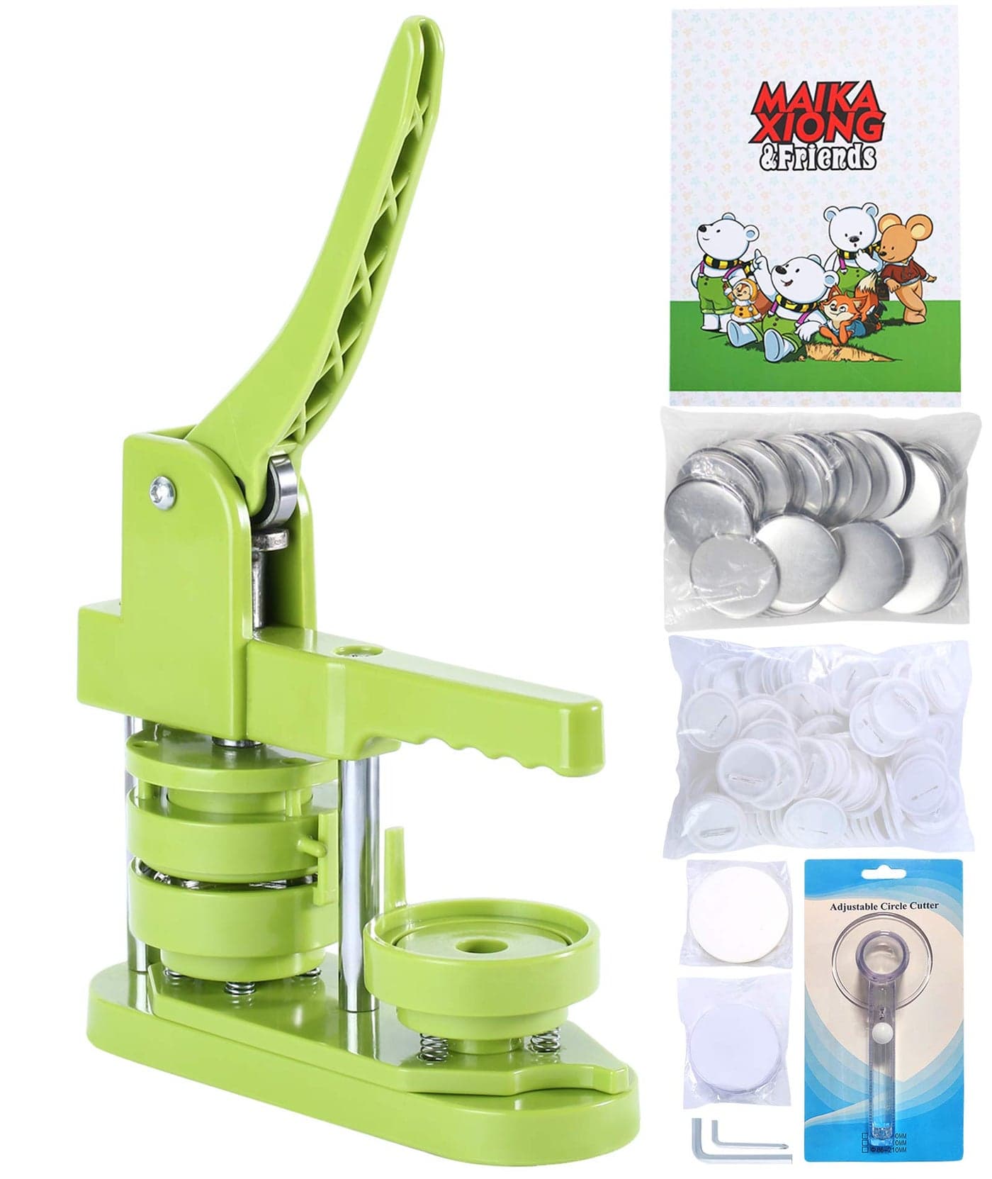 Happizza Button Maker Machine 58mm 3rd Gen InstallationFree 58mm225in DIY Pin Badge Button Maker Press Machine Badge Punch Press with Free 100pcs Button PartsPicturesCircle CutterMagic Book