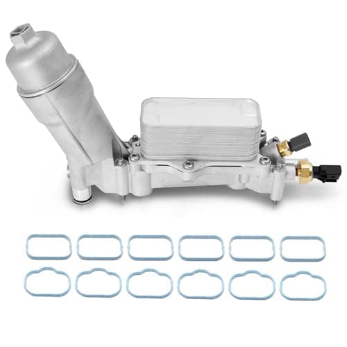 Full Aluminum Cap Engine Oil Cooler Filter Housing with Sensors Gaskets Compatible with 20172018 Chrysler 200 300 Dodge Charger Challenger Journey Wrangler Ram ProMaster 32L 36L V6 Replace 926959