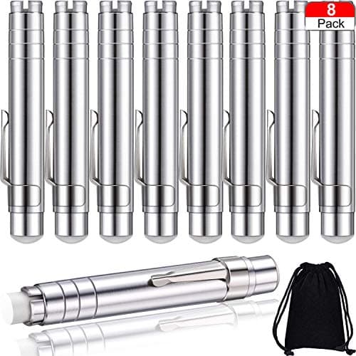Boao 8 Pcs Aluminum Alloy Chalk Holder with Storage Bag Teachers Clip Unbroken Chalk Holder Keeper for Teachers Childrens Painting and Writing