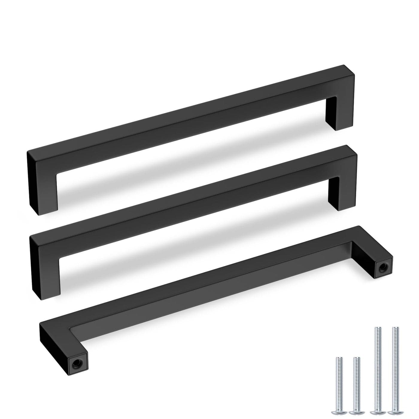 goldenwarm 5 Pack Black Cabinet Pulls 8in204mm Drawer Pulls Kitchen Cabinet Handles Black Dresser Stainless Steel Modern Hardware