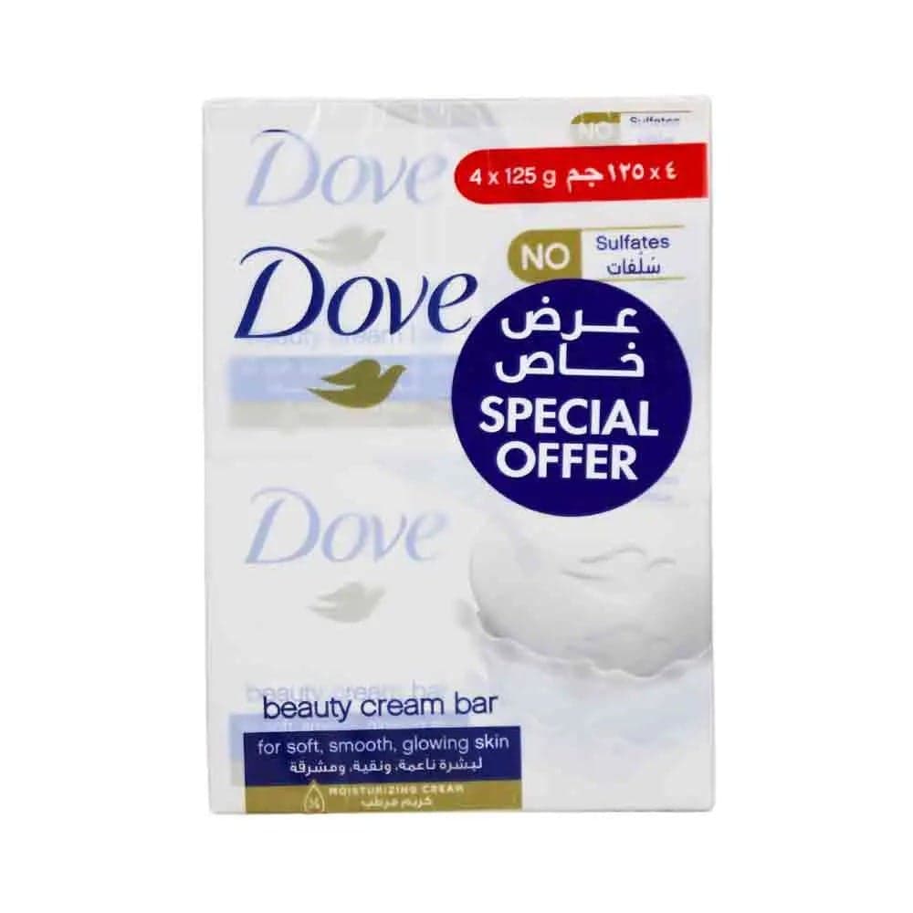 Dove Beauty Cream Bar For Soft Smooth Glowing Skin- 4X125gms