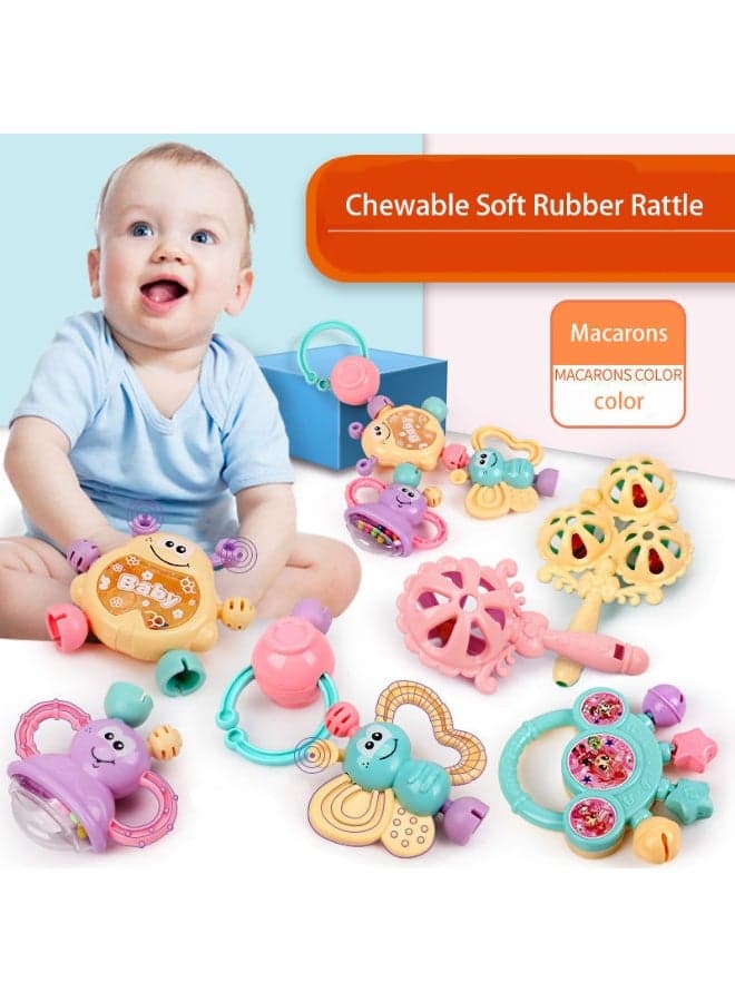 7Pcs Baby Rattle Toy, Infant Teething Toys, Little Bell Rattle For Soothing Baby, Hand Bells, Baby Toys Gift for Babies 0-2 year old Boys Girls, Chewable Grasping Training Toy, Early Educational Toy Set