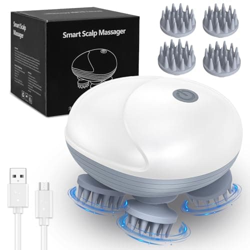 Olipiter Cat Massager Electric Scalp Massager Head Massager with 4 Massage Heads Back and Scalp Massager Relieving Tight Stiffness Muscles Promote Bonding