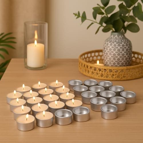 Pure Source India Aluminum Tealight Candle Holder for DIY Tealights, Aromatherapy Burners, Diwali, Weddings & Home Décor (40 X 16MM) (100 PCS)