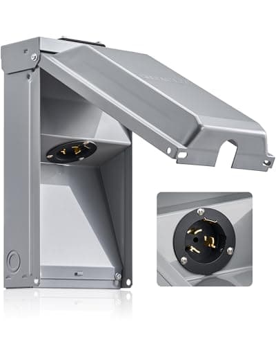 SURAIELEC 50 Amp Generator Power Inlet Box, NEMA SS2-50P Generator Box for 3-Prong Generator Cord, 120/240V, 12000W Weatherproof Outdoor Outlet Receptacle