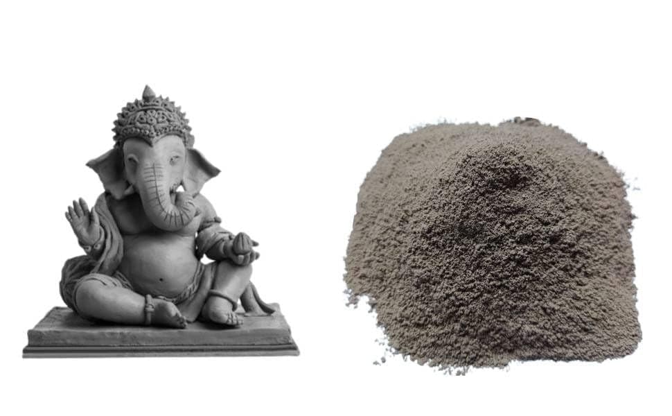 Ganesh Pottery Premium DIY Shadu MatiClay Powder ReadytoUse EcoFriendly and NonToxic for Creating Homemade Ganesha Soft natural clay ideal for sculpture and modeling by both kids and adults1kg