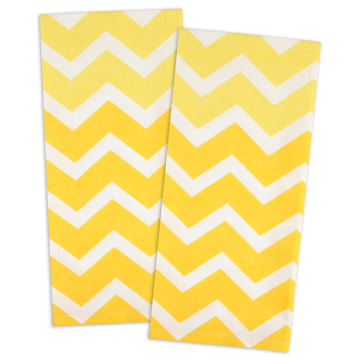 DII Kitchen Towel Collection Decorative Cotton Dishtowel Set 18x28 Yellow Chevron 2 Piece