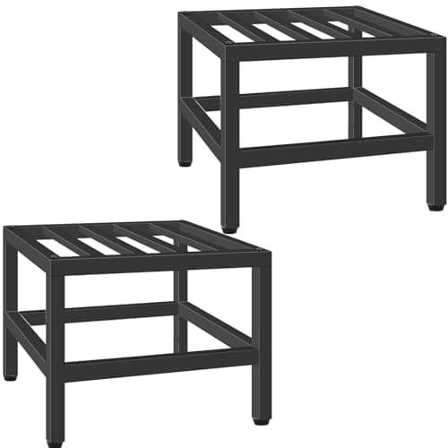 Lilybudlily Plant Stand Indoor Outdoor 2 Pcs Heavy Duty Plant Stands Metal Pedestal Stand for Indoor Outdoor Wrought Iron Flower Stand Display Planter Shelf for Garden Deck Living Room