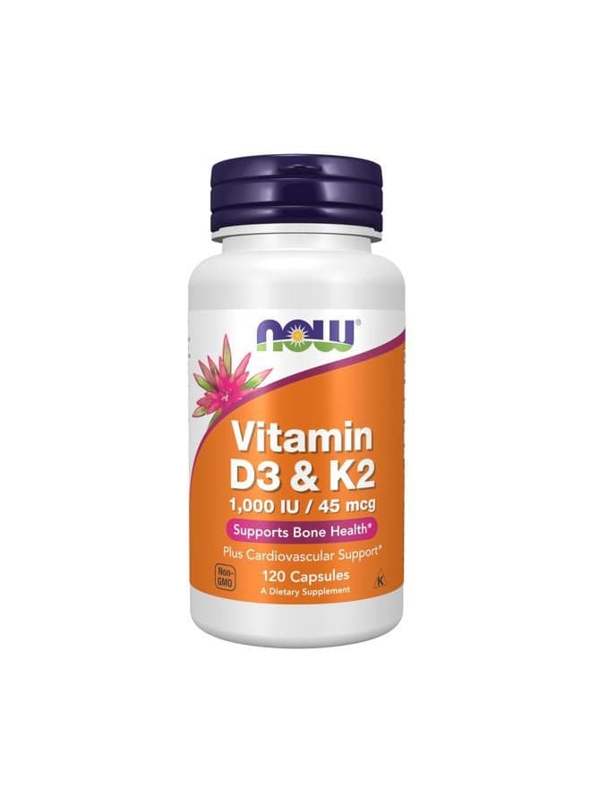 Vitamin D-3 & K-2 120 VegiCaps (Pack of 2)