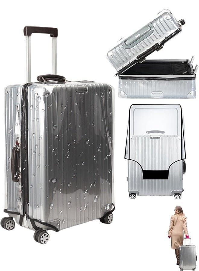 Clear Suitcase Cover PVC Protector Waterproof Transparent Luggage Cover Protective Bag, for Plastic Trolley Case Protect Suitcases from Scratch