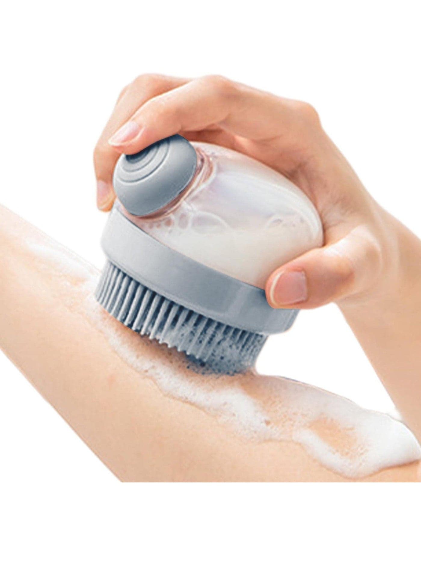 Silicone Body Brush Shower Scrubber with Gel Dispenser Function 2Pack Soft Bath Massage Do Couro Cabeludo - Escova De Cabelo Chuveiro Grey