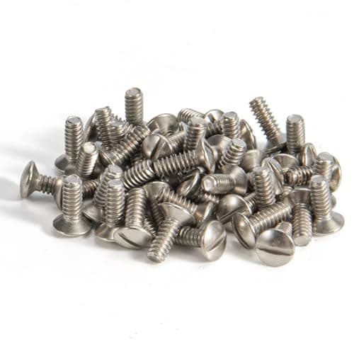 Henne Bery 3/8" Long 6-32 Thread, Oval Head Milled Slot Replacement Wall Plate Screws, 50 Pack, Satin Nickel/Brushed Nickel