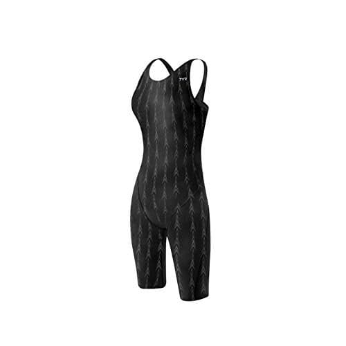TYR Women's Solid Fusion 2 Open Back Swimsuit - U12 Compliant, Black, 30