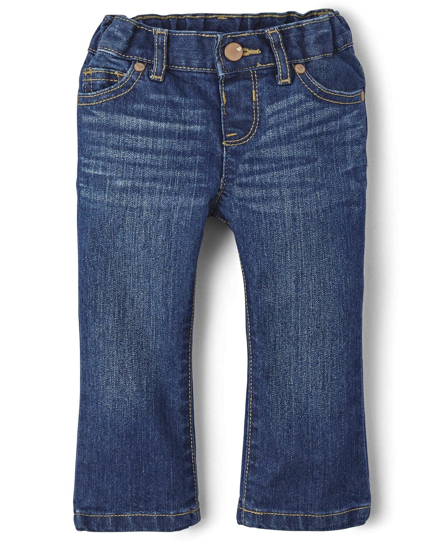 The Children's Place Baby Girls and Toddler Girls Basic Bootcut Jeans, Indigo Stone, 6-9 MONTHS