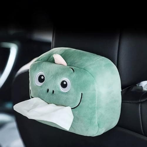 Pivdo® Car Tissue Paper Holder Different Animal Cartoon Faces Portable Napkin Car Tissue Box for Car Interior Accessories (Green)