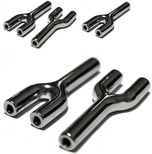 5x Double Barrel Tube Metal Yshaped Mini Muffler Connector to Bottle Lab Fitting Fixture
