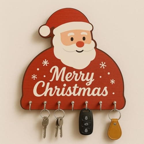 Webelkart Premium Christmas Wooden Key Holder for Home and Office Decor (Design -3)