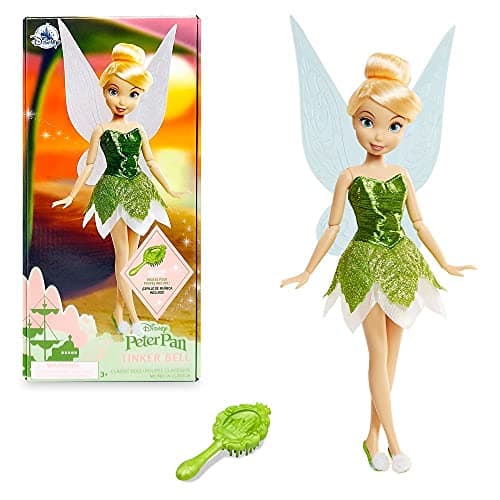 Disney Store Official Disney Princess Classic Doll Tinker Bell from Peter Pan 11 Inches Includes Brush with Molded Details Fully Posable Toy in Classic Outfit Disney Princess Toys for Girls