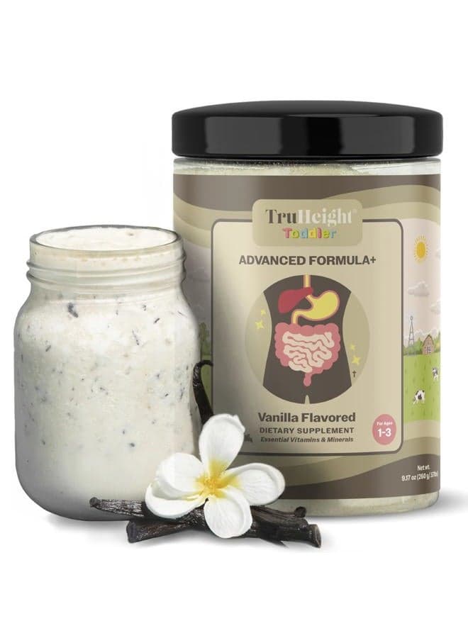 Toddler Advanced Formula+ (Vanilla) 16 Vitamins Including C, D, Protein & Iron for 1, 2, 3 Years Old, Milk Based Nutritional Drink, Toddler Complete Nutrition 12-36 Months - Non GMO