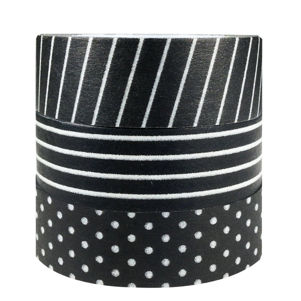 allydrew Set of 3 Washi Tape Rolls Washi Masking Tapes Black White Washi Tapes